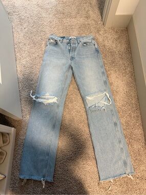 Re/Done 90s high rise rigid loose jeans/ breezy indigo